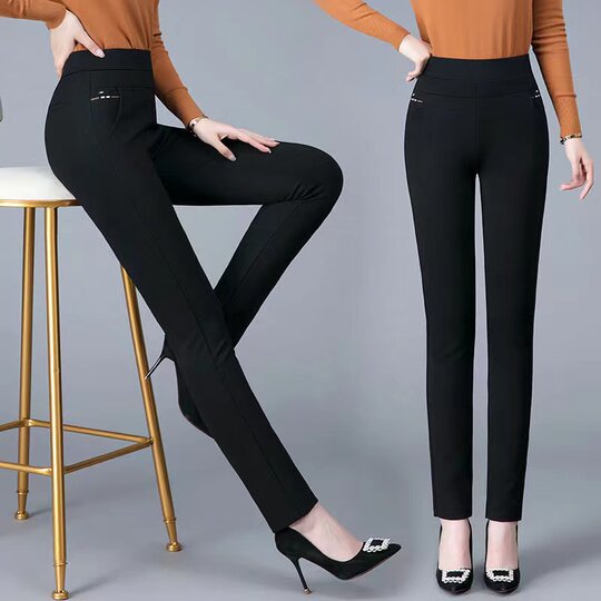 Special offer Middle -aged Mother Casual Pants Female 2022 New High -waist Elastic Plasma Pants Straight Pencil Pants
 Special offer Middle -aged Mother Casual Pants Female 2022 New High -waist Elastic Plasma Pants Straight Pencil Pants