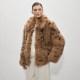 DukeCat/imported fox fur coat for women, temperament leopard print horn buckle warm fur coat DukeCat/imported fox fur coat for women, temperament leopard print horn buckle warm fur coat