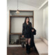 Miss fat plus size 'Black Love Letter' sexy hottie style V-neck lace hollow long-sleeved dress autumn Miss fat plus size 'Black Love Letter' sexy hottie style V-neck lace hollow long-sleeved dress autumn