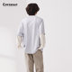 covernat Korean trendy brand men's and women's T-shirt double layer color matching pure cotton comfortable long-sleeved top round neck loose covernat Korean trendy brand men's and women's T-shirt double layer color matching pure cotton comfortable long-sleeved top round neck loose