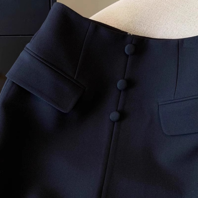 La Chapelle white slit suit skirt feminine mid-length skirt 2025 summer slim new high waist La Chapelle white slit suit skirt feminine mid-length skirt 2025 summer slim new high waist