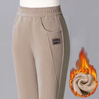 Velvet thickened mom pants straight leg loose and elastic Velvet thickened mom pants straight leg loose and elastic