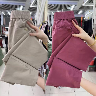 Pure Cotton Cropped Harem Pants for Women 2025 Summer Thin Style Pure Cotton Cropped Harem Pants for Women 2025 Summer Thin Style