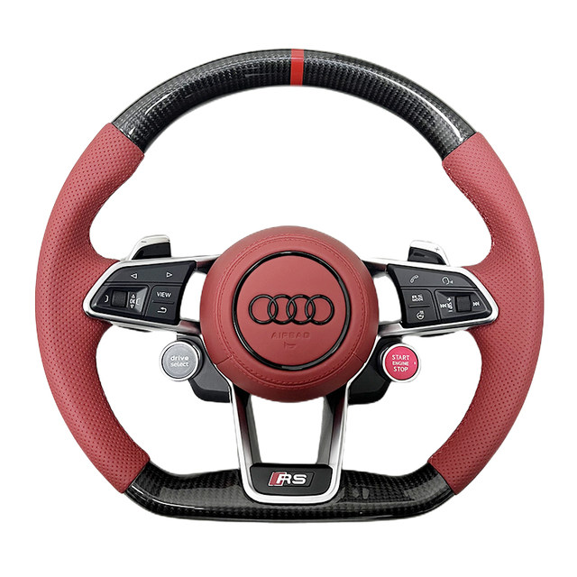 Suitable for Audi A3A4A5A6A7A8L modified steering wheel R8 one-click start two-key four-key Suitable for Audi A3A4A5A6A7A8L modified steering wheel R8 one-click start two-key four-key