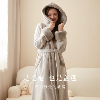 Premium style hooded flannel robe Premium style hooded flannel robe