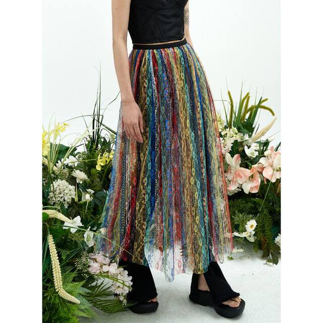 Spring and summer new mesh elasticity, tight big skirt printed chiffon Korean street hot girl skirt 4129193
 Spring and summer new mesh elasticity, tight big skirt printed chiffon Korean street hot girl skirt 4129193