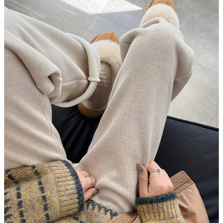 Autumn and winter velvet thickened herringbone pattern woolen wide-leg pants Autumn and winter velvet thickened herringbone pattern woolen wide-leg pants