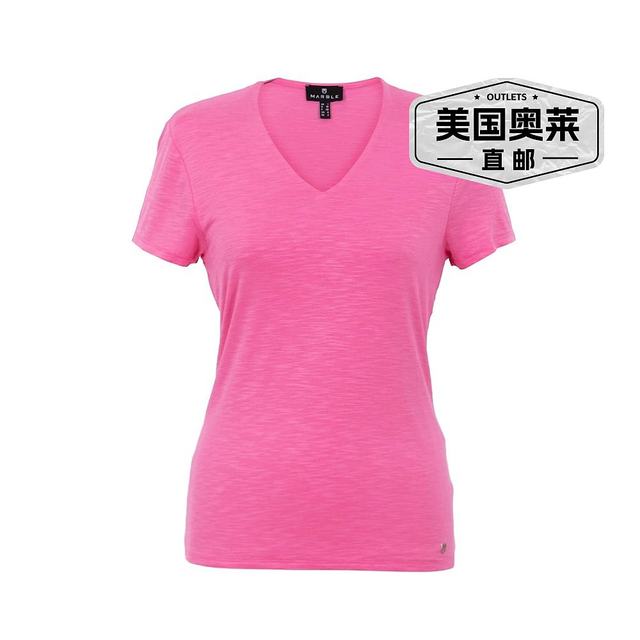 Self-operated marble pink double layer V-neck top American outlet straight hair 
Self-operated marble pink double layer V-neck top American outlet straight hair
