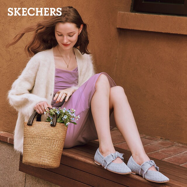 Skecher pointed toe women's shallow mouth single shoes temperament Mary Zhenxia new princess shoes breathable commuter casual flat shoes Skecher pointed toe women's shallow mouth single shoes temperament Mary Zhenxia new princess shoes breathable commuter casual flat shoes