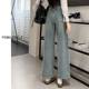 Extended plush wide-leg jeans for women 175 tall, high waist large size stretch slimming floor pants for women winter pants Extended plush wide-leg jeans for women 175 tall, high waist large size stretch slimming floor pants for women winter pants