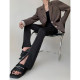 Paperlll Xinjian black zipper split casual pencil pants high waist, simple slimming, thin feet pants female Paperlll Xinjian black zipper split casual pencil pants high waist, simple slimming, thin feet pants female