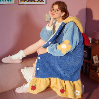 Snow White coral velvet nightgown winter home wear Snow White coral velvet nightgown winter home wear