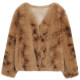 Jinyu flower leopard print fur one-piece coat for women 2025 new short fur coat environmentally friendly fur to keep warm Jinyu flower leopard print fur one-piece coat for women 2025 new short fur coat environmentally friendly fur to keep warm
