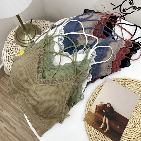 Beauty back cross -camisole female no steel ring bra, summer thin vest gathers gathered sports large size wrapped chest tube top
 Beauty back cross -camisole female no steel ring bra, summer thin vest gathers gathered sports large size wrapped chest tube top