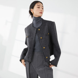 Mambe sheep wool small fragrant jacket for commuting 
Mambe sheep wool small fragrant jacket for commuting