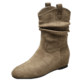 Yierkan women's shoes 2025 winter mid-calf retro casual western cowboy boots thick heel single boots Maillard pile boots Yierkan women's shoes 2025 winter mid-calf retro casual western cowboy boots thick heel single boots Maillard pile boots