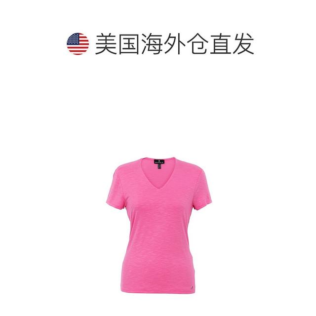 Self-operated marble pink double layer V-neck top American outlet straight hair 
Self-operated marble pink double layer V-neck top American outlet straight hair