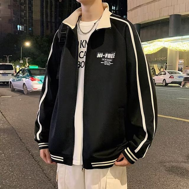 Large size men's lapel jacket men's spring and autumn 2025 new plus fat and enlarged trendy American splicing trendy brand jacket Large size men's lapel jacket men's spring and autumn 2025 new plus fat and enlarged trendy American splicing trendy brand jacket