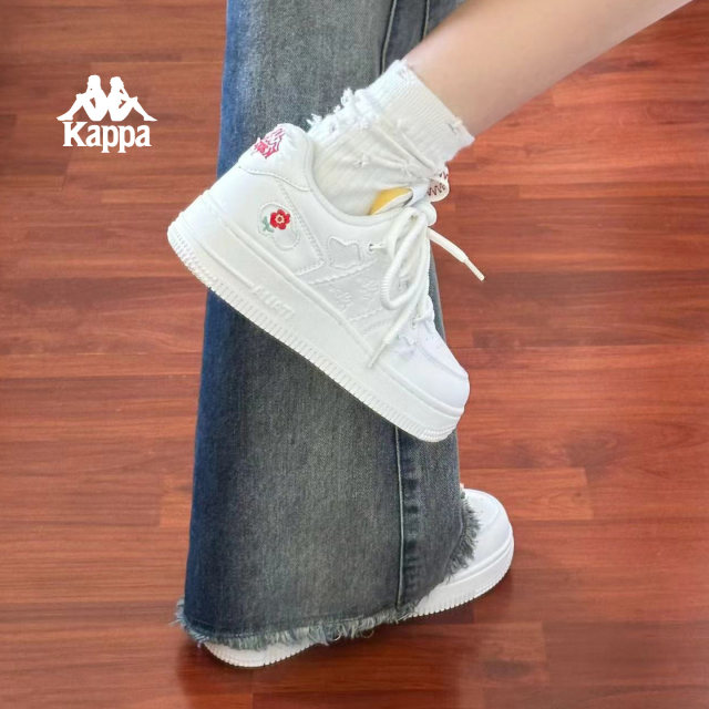Kappa thick sole shoes for women 2025 autumn new casual original white shoes lightweight soft sole sneakers Kappa thick sole shoes for women 2025 autumn new casual original white shoes lightweight soft sole sneakers