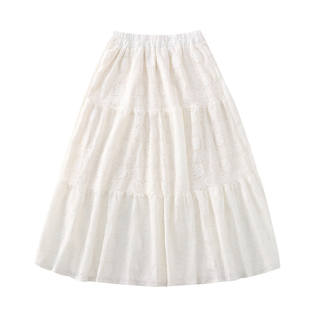 Step into the Galaxy Japanese sweet cake skirt with high waist slim mid-length gentle white skirt versatile A-line skirt Step into the Galaxy Japanese sweet cake skirt with high waist slim mid-length gentle white skirt versatile A-line skirt