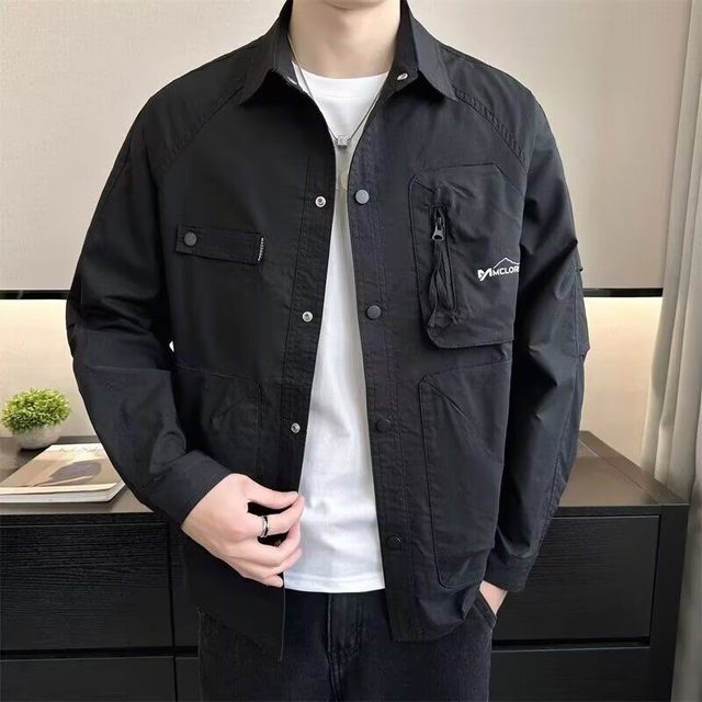 2025 new spring and autumn casual work jacket for men autumn trendy lapel tops large size multi-pocket men's jacket 
2025 new spring and autumn casual work jacket for men autumn trendy lapel tops large size multi-pocket men's jacket