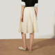OCHIRLY cotton and linen high-waisted mid-length skirt with large swing umbrella skirt A-line 2025 early autumn new product OCHIRLY cotton and linen high-waisted mid-length skirt with large swing umbrella skirt A-line 2025 early autumn new product