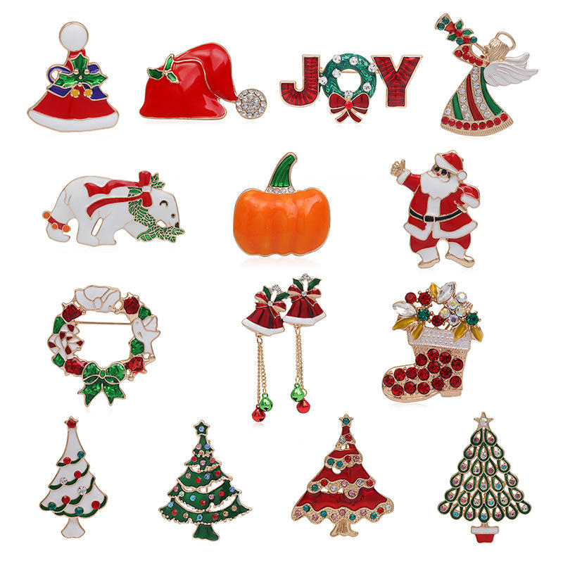 christmas gift christmas tree brooch shoes bell pin santa cl