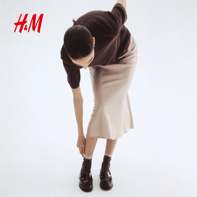 HM women's skirt summer slim high waist slim French soft drooping A-line skirt midi skirt 1246922 HM women's skirt summer slim high waist slim French soft drooping A-line skirt midi skirt 1246922