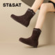 Saturday genuine leather plus velvet snow boots women's boots 2025 new winter retro thick-soled cotton shoes short boots pile boots Saturday genuine leather plus velvet snow boots women's boots 2025 new winter retro thick-soled cotton shoes short boots pile boots