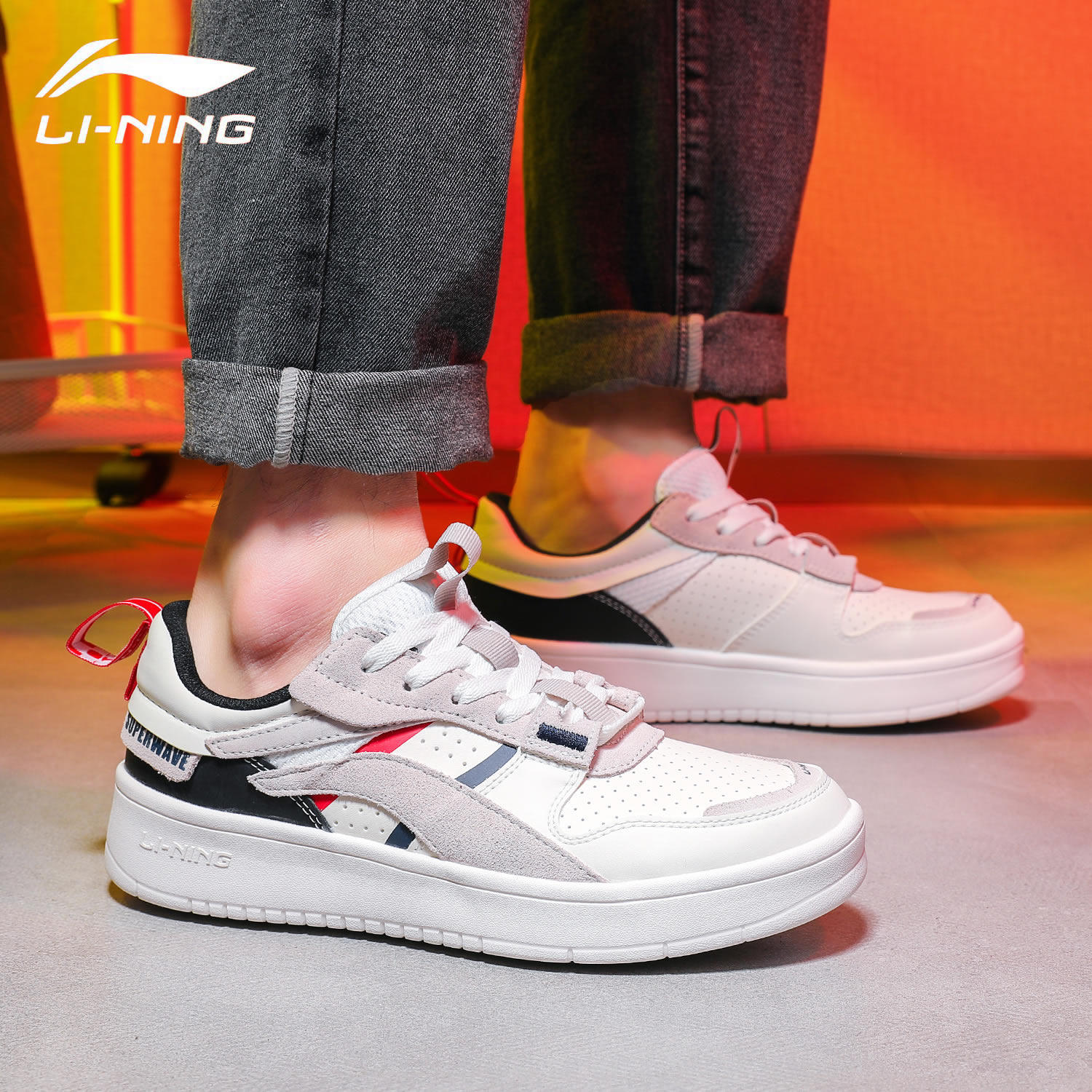 Li Ning board shoes mens shoes summer retro breathable low help sneakers casual mens shoes sneakers AGCP085
