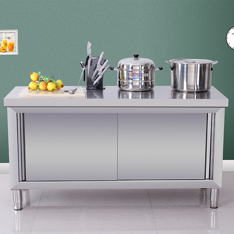 Stainless steel door work table kitchen operation playing lotus table special case board cutting table home commercial lockers