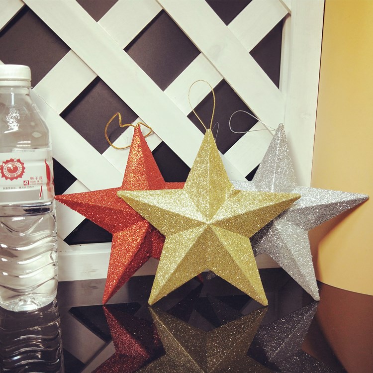 Christmas decoration gold red gold pink silver hanging star pendant 61 Childrens Day dance performance props penis star
