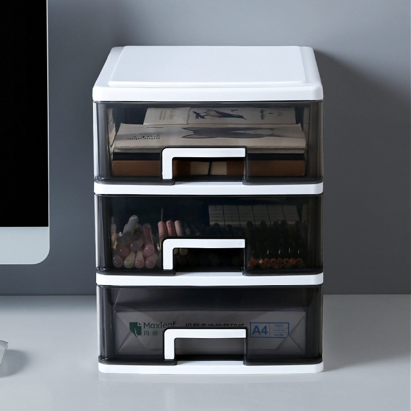 Desktop storage box multi-layer simple plastic A4 paper drawer-type collection cabinet office documents finishing box