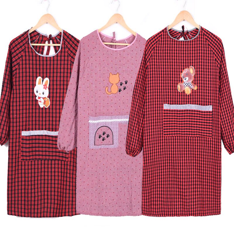 The apron back-to-back hood looks good hotel lace to work aquatic long sleeves plus manicure print cute long breathable