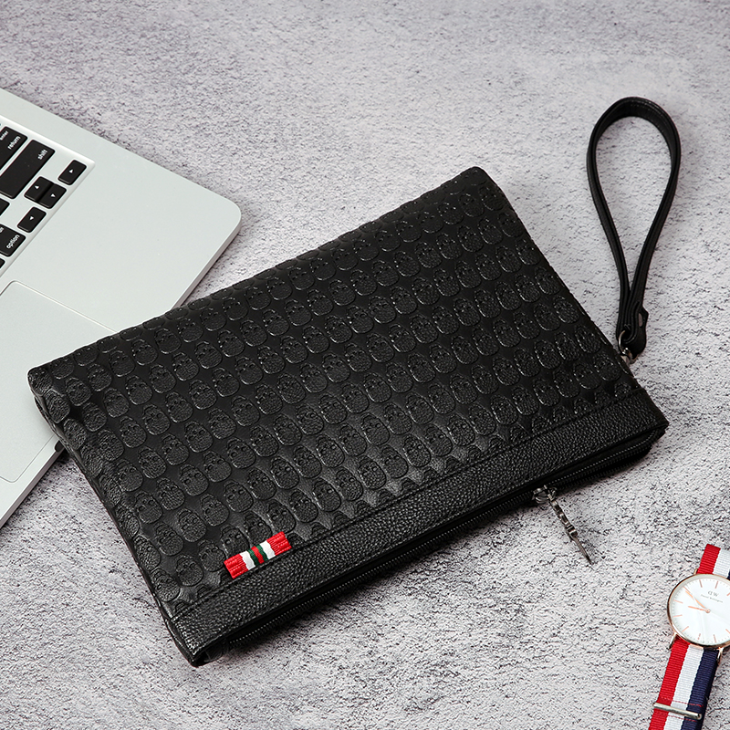 Hong Kong ghost-patterned men carrying bags of new hand-grabbing bags street leather wrist bag envelopes wrapped mens bags