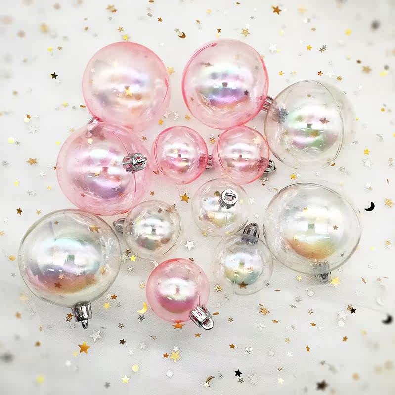 Baking decoration ins magic colorful transparent ball Christmas ball cake decoration birthday party dessert table plug-in