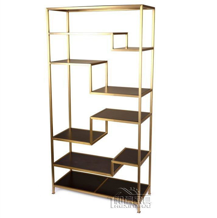 Multi-functional personality creative bookshelf rack floor multi-storey shelf stainless steel storage rack simple modern space