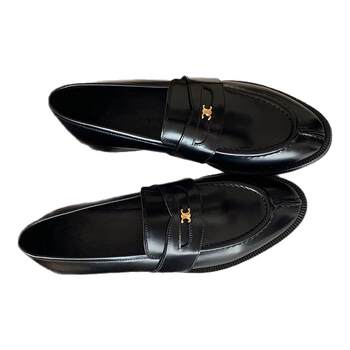 Retro small leather shoes British style flat thick heel shoes Retro small leather shoes British style flat thick heel shoes