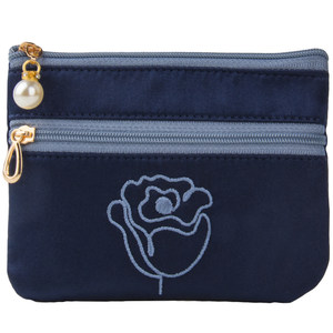 Collective purse women thin mini small fashionable and portable Japanese -style installation key coin card bag zipper cloth 布 wallet Collective purse women thin mini small fashionable and portable Japanese -style installation key coin card bag zipper cloth 布 wallet