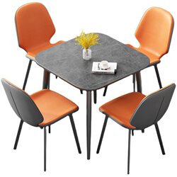 Rock plate dining table and chair combination Internet celebrity restaurant leisure reception negotiation light luxury reception round table and chair balcony small square table and chair Rock plate dining table and chair combination Internet celebrity restaurant leisure reception negotiation light luxury reception round table and chair balcony small square table and chair
