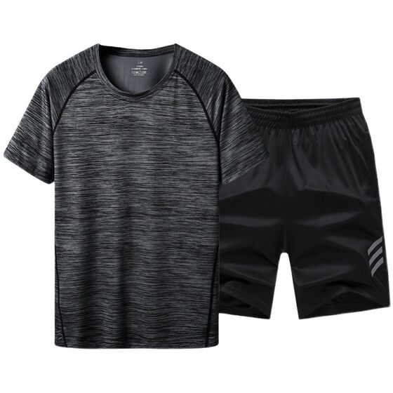 Sports T-shirt men's short-sleeved T-shirt ice silk sweat-proof clothes men's 2025 new fitness plus fat and enlarged mesh quick drying Sports T-shirt men's short-sleeved T-shirt ice silk sweat-proof clothes men's 2025 new fitness plus fat and enlarged mesh quick drying