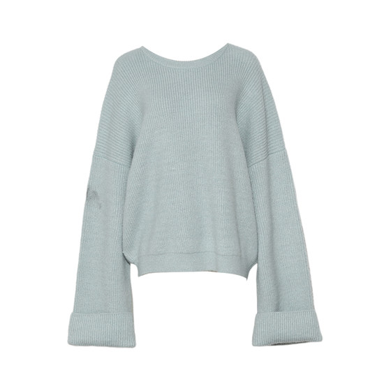 DPLAY autumn temperament daily blue pullover sweater loose thickened sweater top women 2 pieces set 
DPLAY autumn temperament daily blue pullover sweater loose thickened sweater top women 2 pieces set