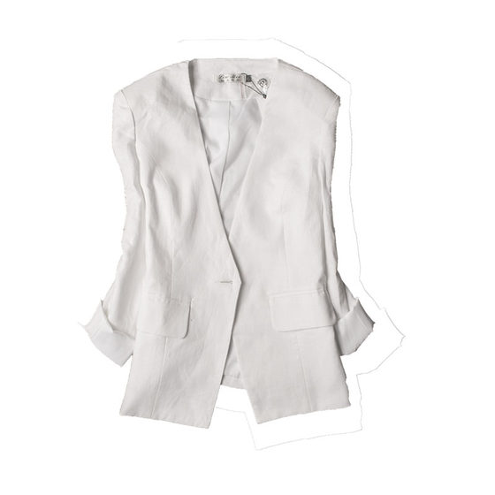 New summer cotton and linen small suit slim suit large size Korean version one-button linen suit women's short jacket
New summer cotton and linen small suit slim suit large size Korean version one-button linen suit women's short jacket