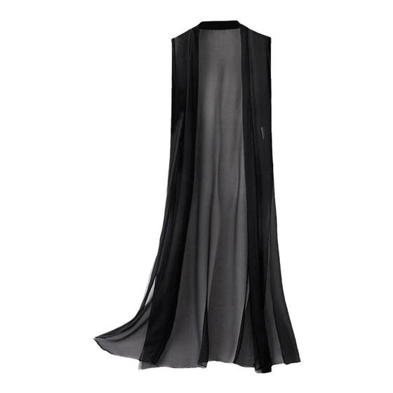 Chiffon long flowing horse clip side slit 2025 summer thin sleeveless cardigan with thin sunscreen 7375
Chiffon long flowing horse clip side slit 2025 summer thin sleeveless cardigan with thin sunscreen 7375