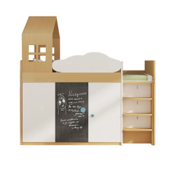 Multifunctional storage children's half-height bed and under-bed cabinet storage storage bed small apartment with desk integrated mid-high bed Multifunctional storage children's half-height bed and under-bed cabinet storage storage bed small apartment with desk integrated mid-high bed