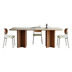 French mid-century style solid wood slate dining table and chairs, strange style dining table, household small apartment rectangular slate dining table French mid-century style solid wood slate dining table and chairs, strange style dining table, household small apartment rectangular slate dining table