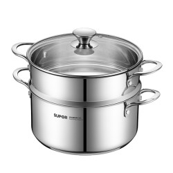 Supor 24 small steamer household 304 stainless steel double-layer soup pot steaming integrated small steamer household cooking pot Supor 24 small steamer household 304 stainless steel double-layer soup pot steaming integrated small steamer household cooking pot