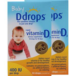 DDROOPS Drivers and Infant D3 drops of vitamin D Baby Calcium Supplement Baby VD3 Child 400IU*2 bottles DDROOPS Drivers and Infant D3 drops of vitamin D Baby Calcium Supplement Baby VD3 Child 400IU*2 bottles