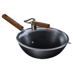 Konbach cast iron pot wok household titanium uncoated wok pot-free induction cooker gas stove special Konbach cast iron pot wok household titanium uncoated wok pot-free induction cooker gas stove special