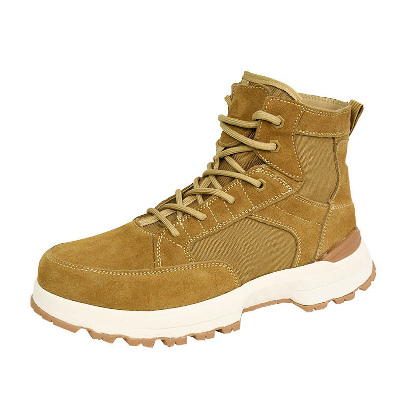 Sepatu Hiking Pria Tuxingke Kulit Sepatu Taktis Gurun Tempur